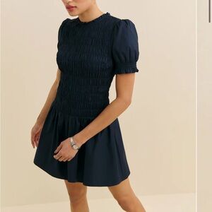 Reformation Leannah dress navy